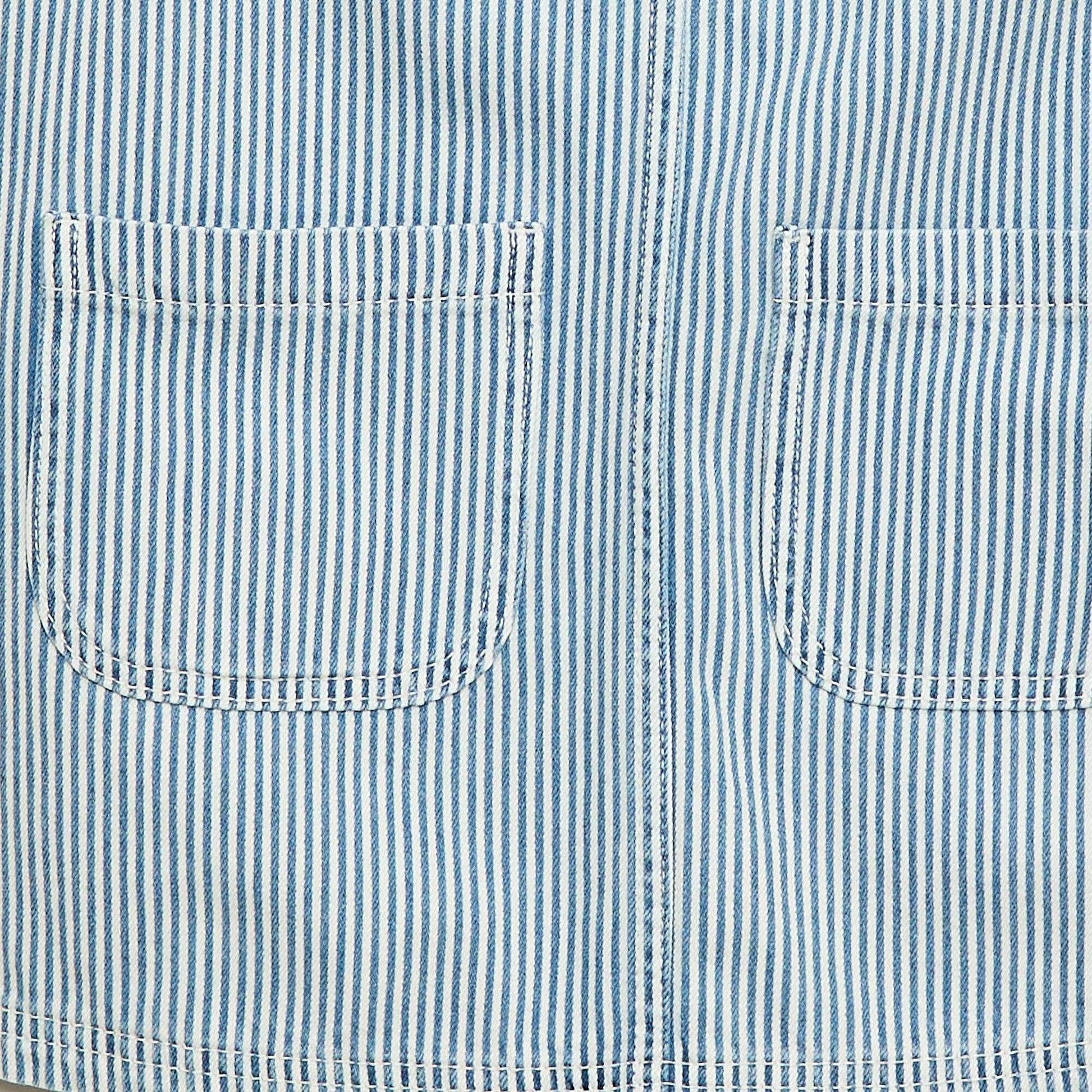 Robe salopette courte en jean BLEU