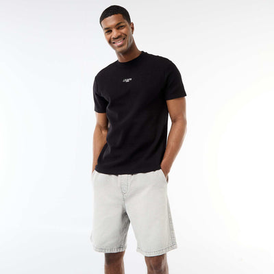 T-shirt en piqué de coton à manches courtes GRIS