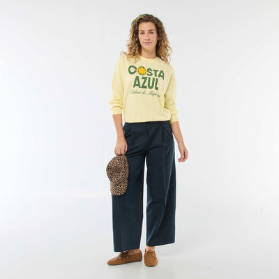 Pantalon large à pinces BLEU