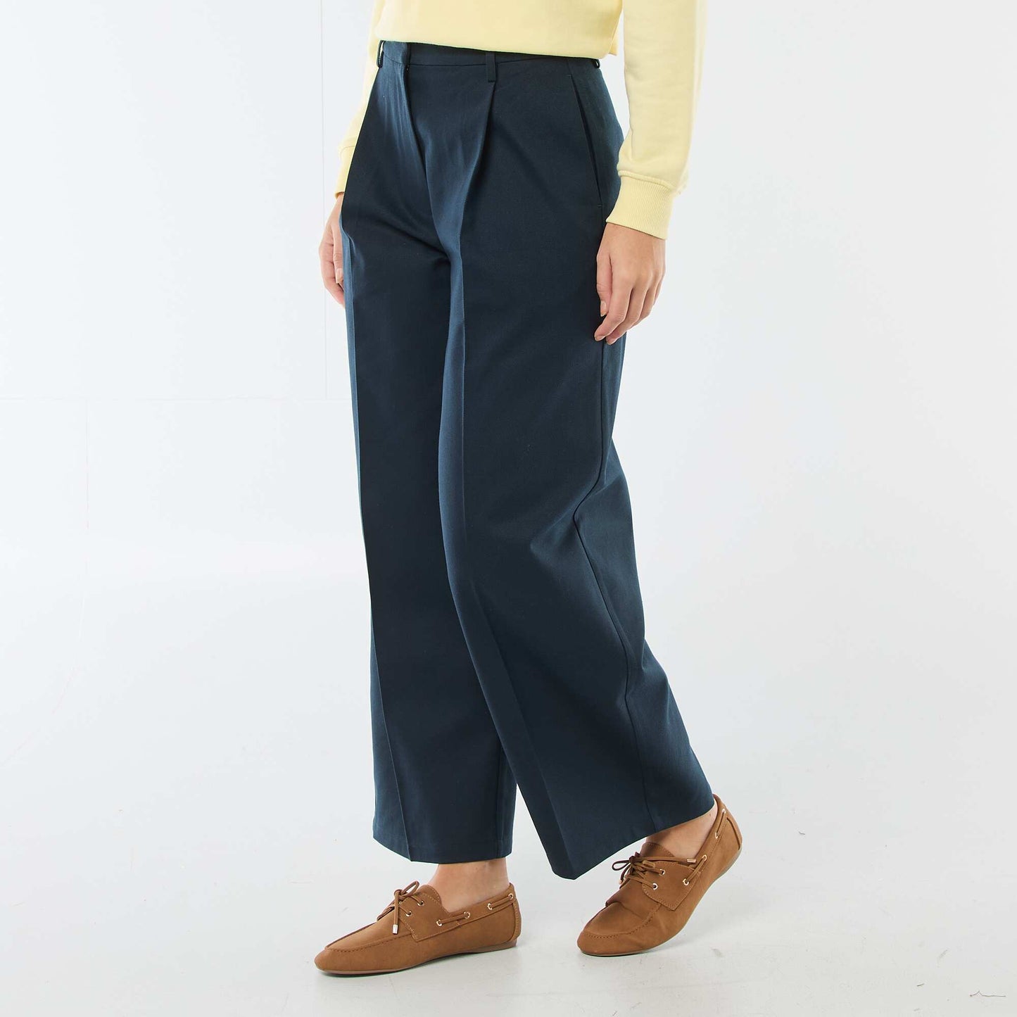 Pantalon large à pinces BLEU