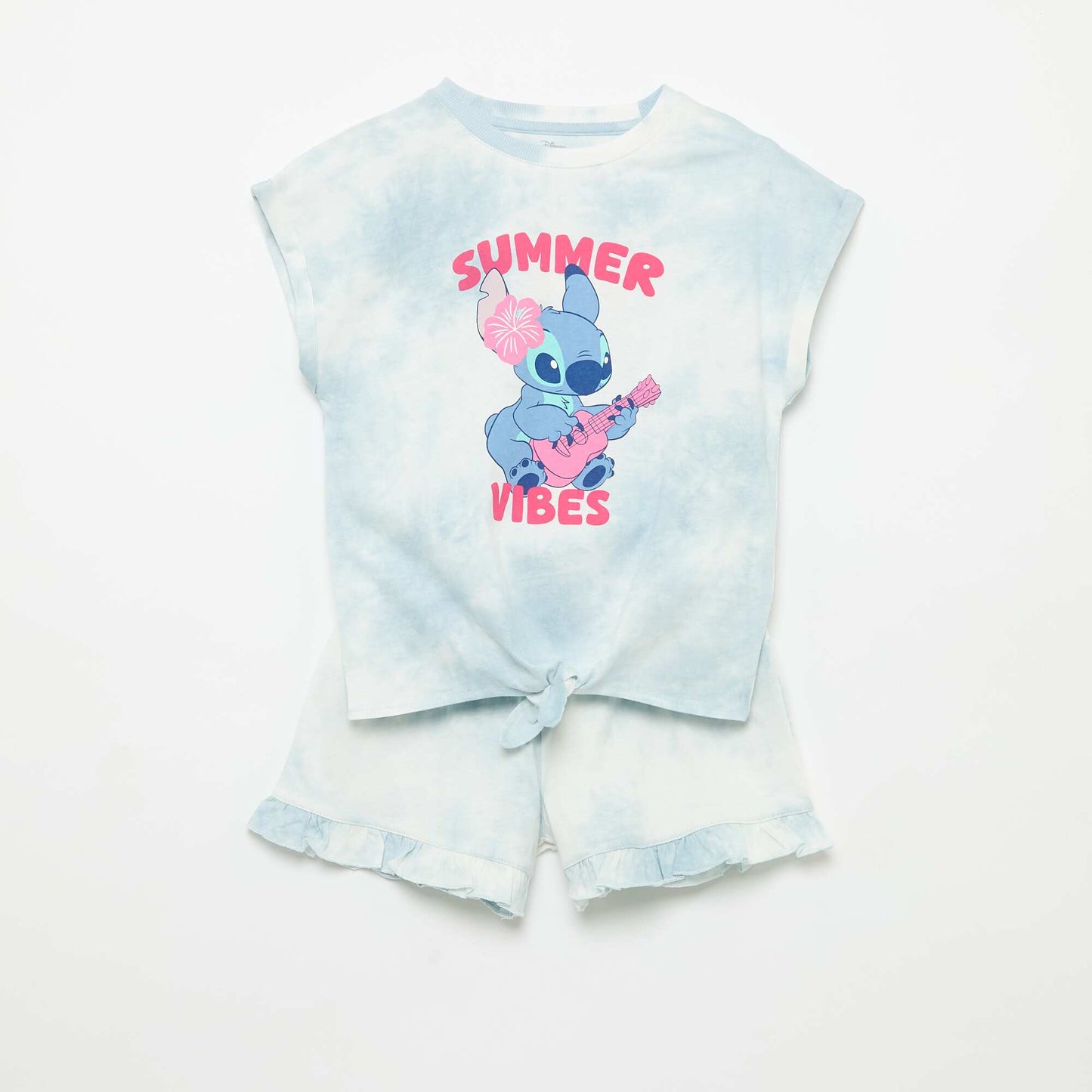Ensemble short volanté + T-shirt 'Disney' BLEU