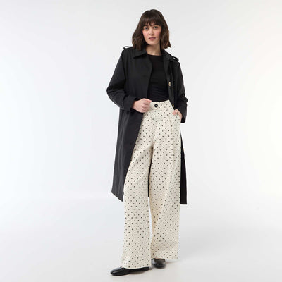 Pantalon large à pois BLANC