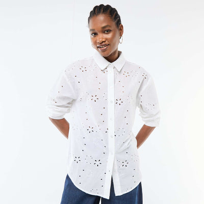Chemise en broderies anglaises BLANC