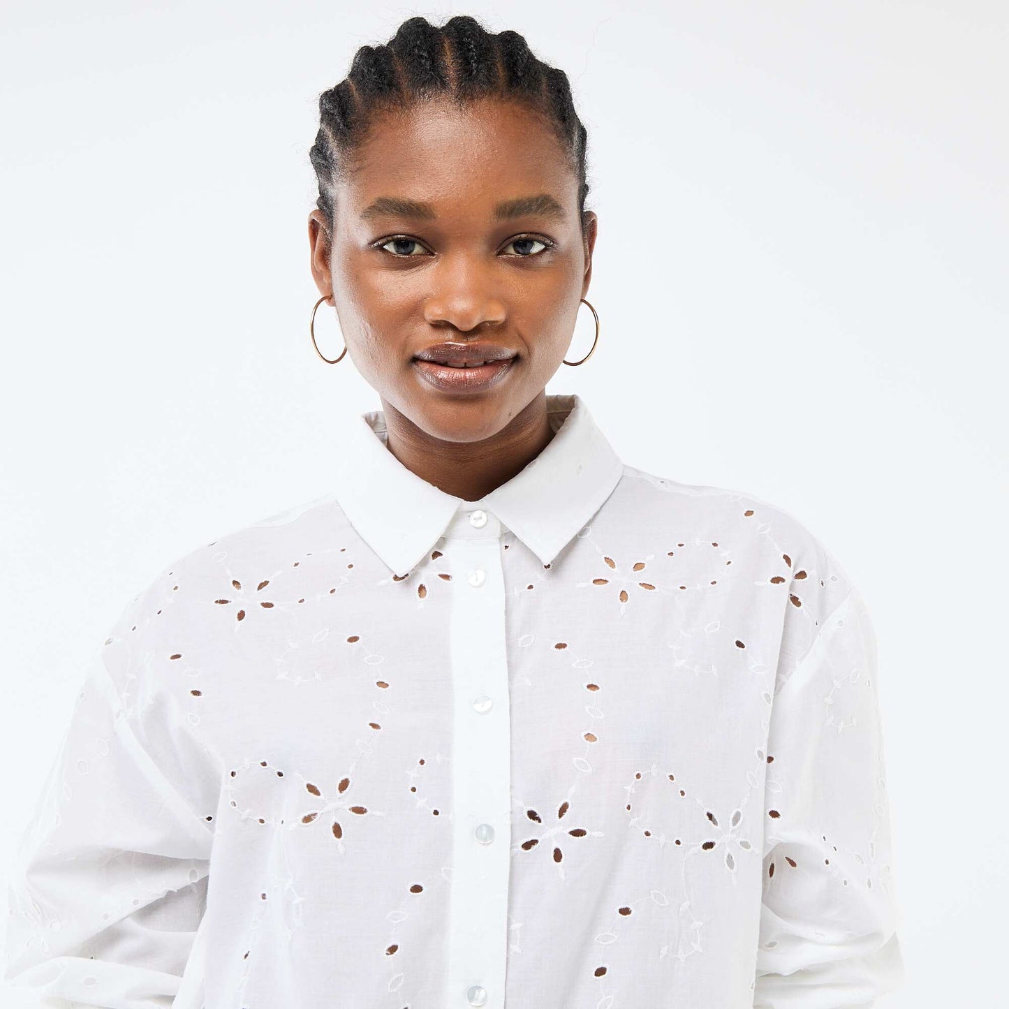 Chemise en broderies anglaises BLANC