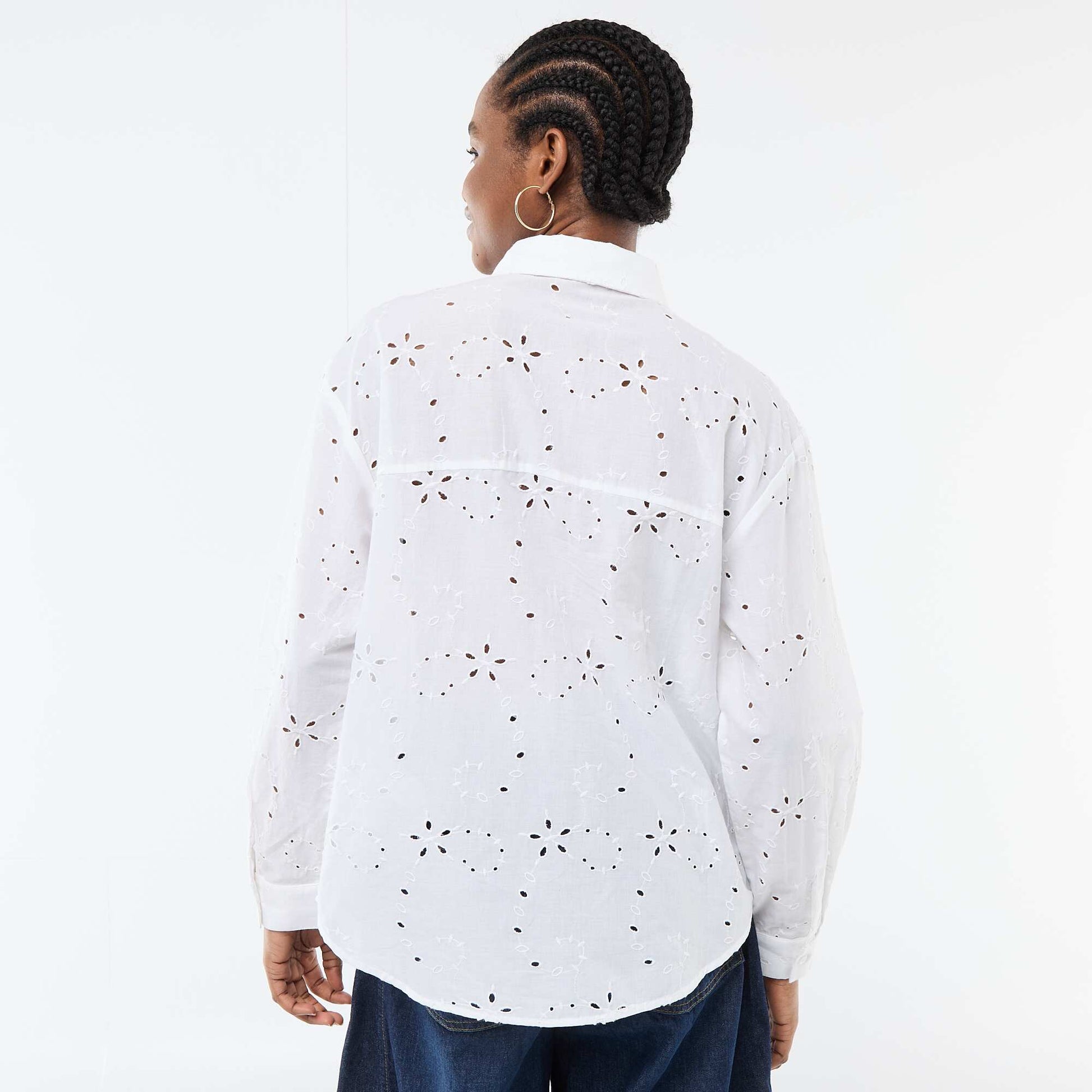 Chemise en broderies anglaises BLANC