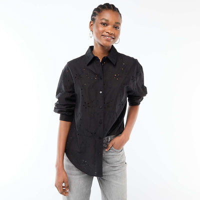 Chemise en broderies anglaises NOIR