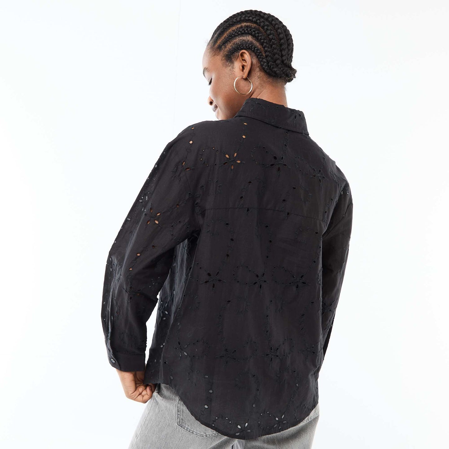 Chemise en broderies anglaises NOIR