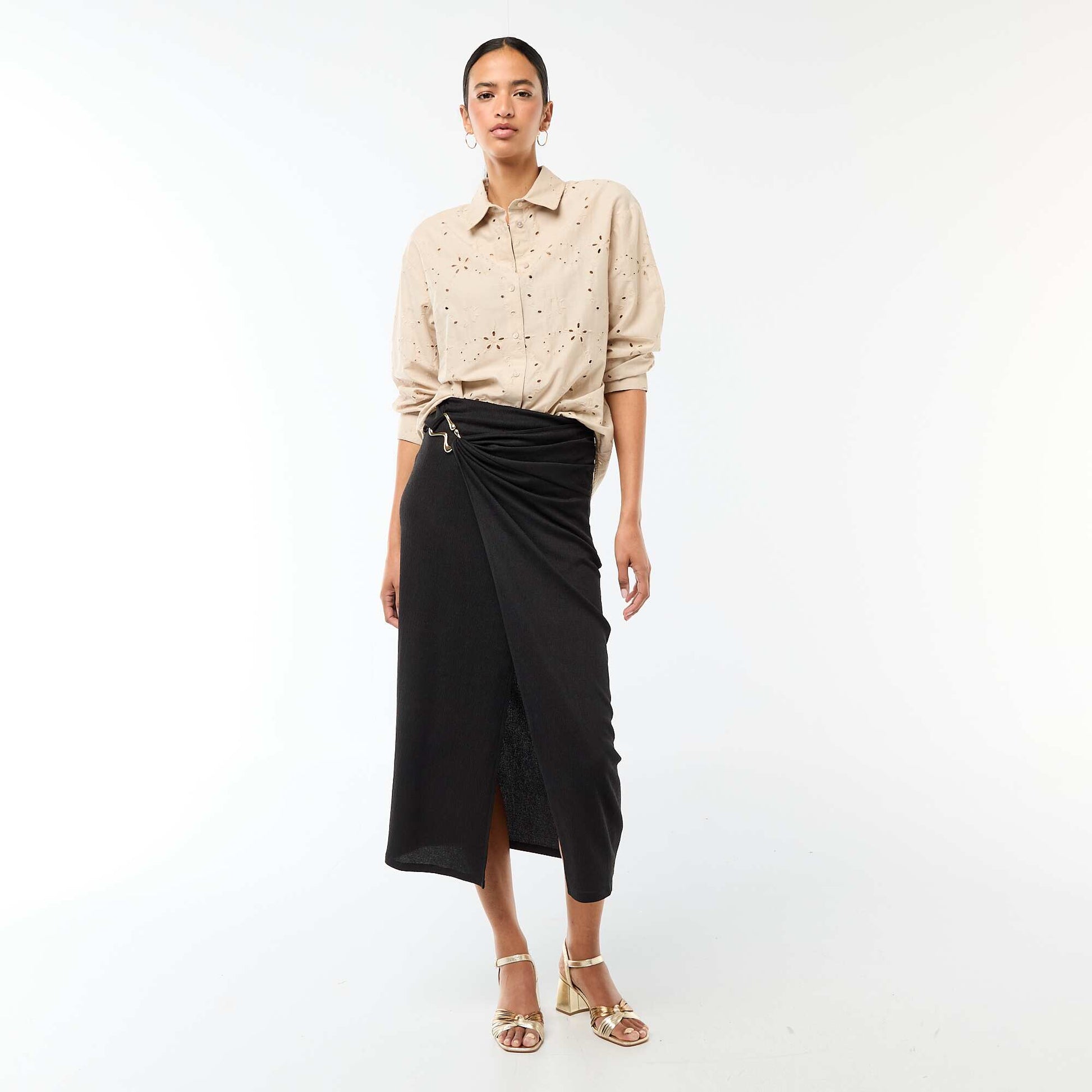Chemise en broderies anglaises BEIGE