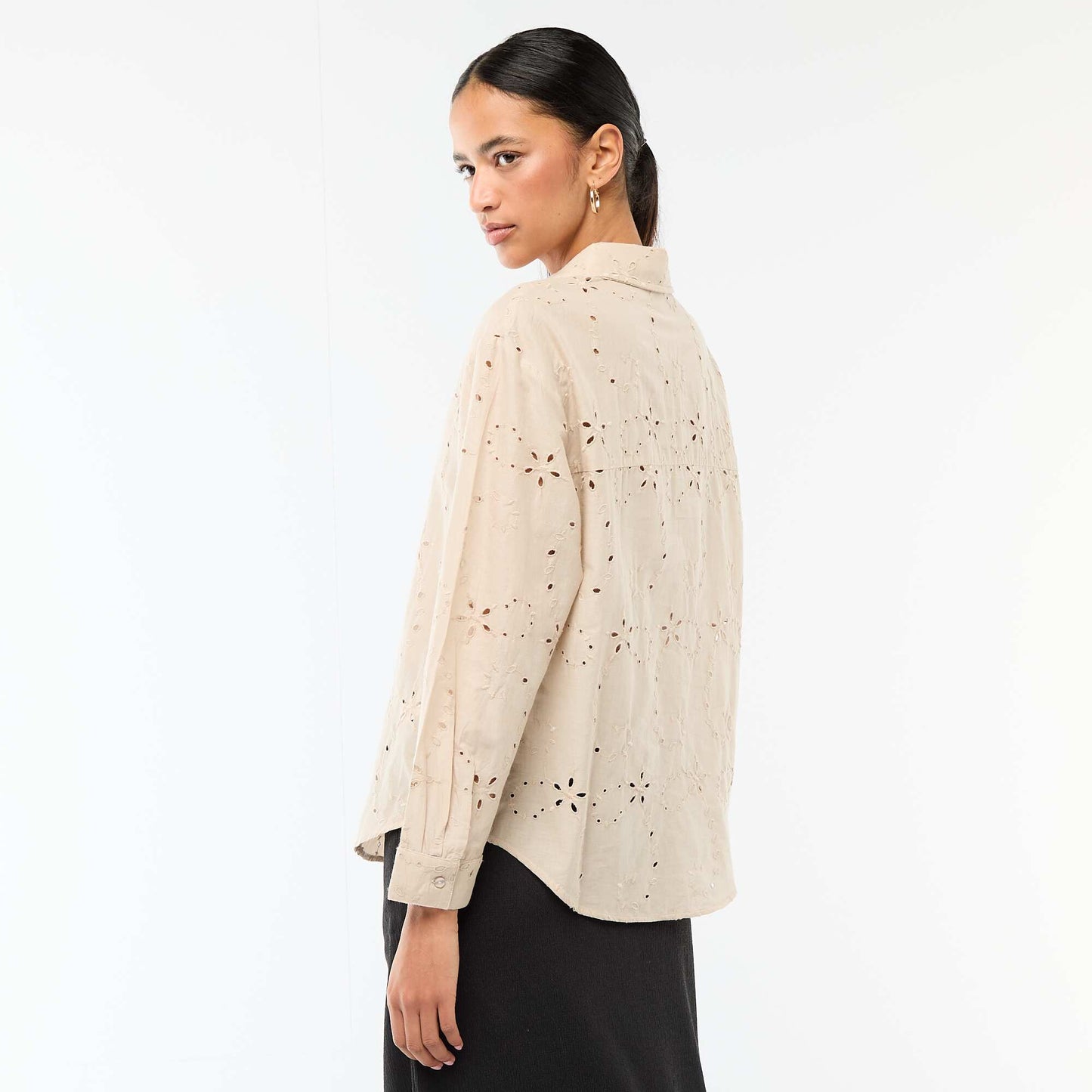 Chemise en broderies anglaises BEIGE
