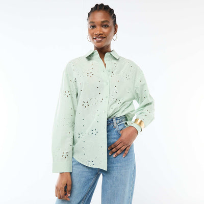 Chemise en broderies anglaises VERT