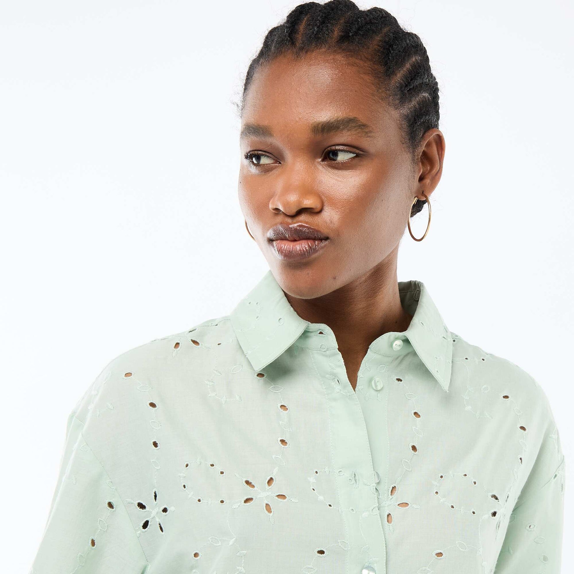 Chemise en broderies anglaises VERT