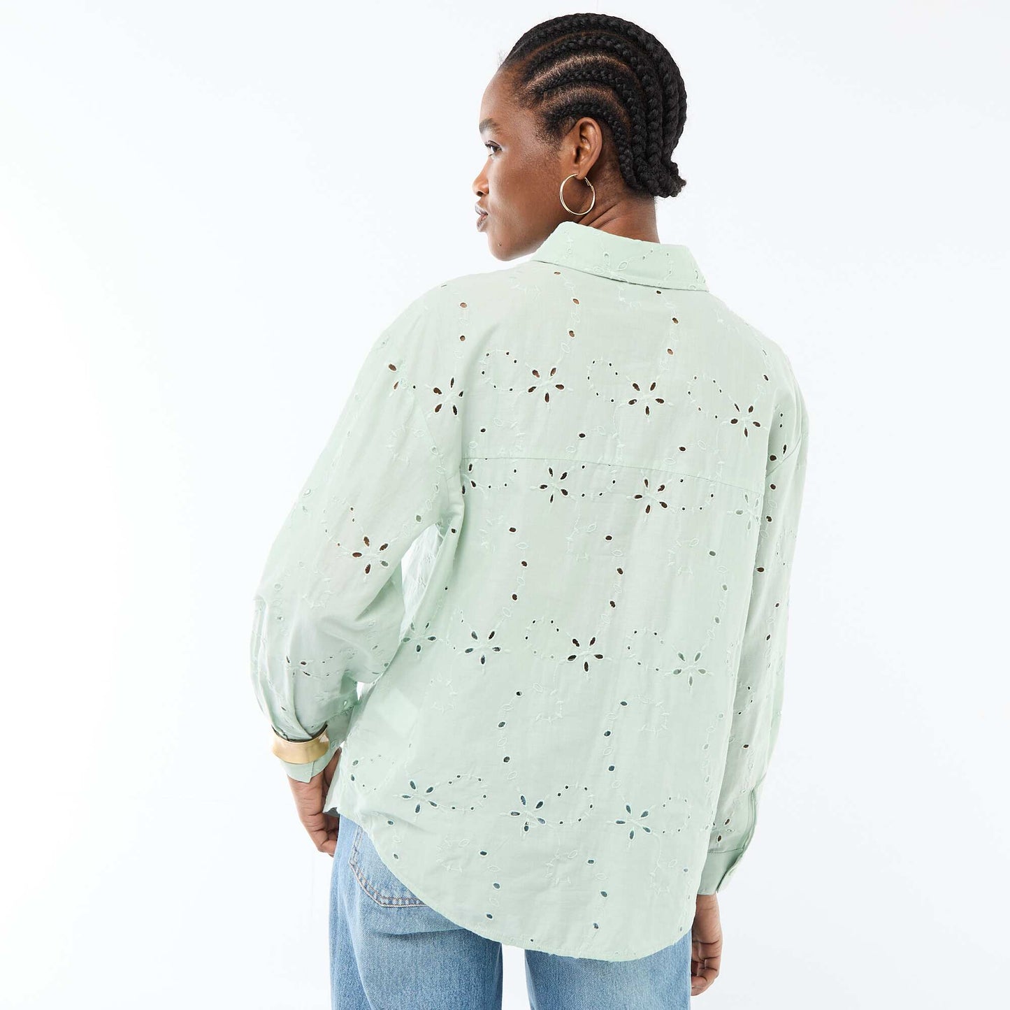 Chemise en broderies anglaises VERT