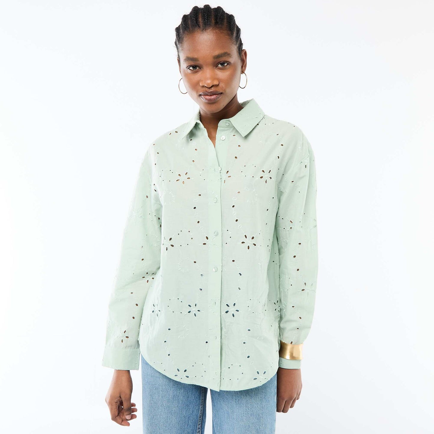 Chemise en broderies anglaises VERT