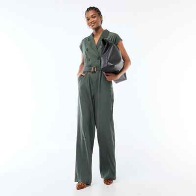 Combinaison pantalon avec ceinture à la taille VERT