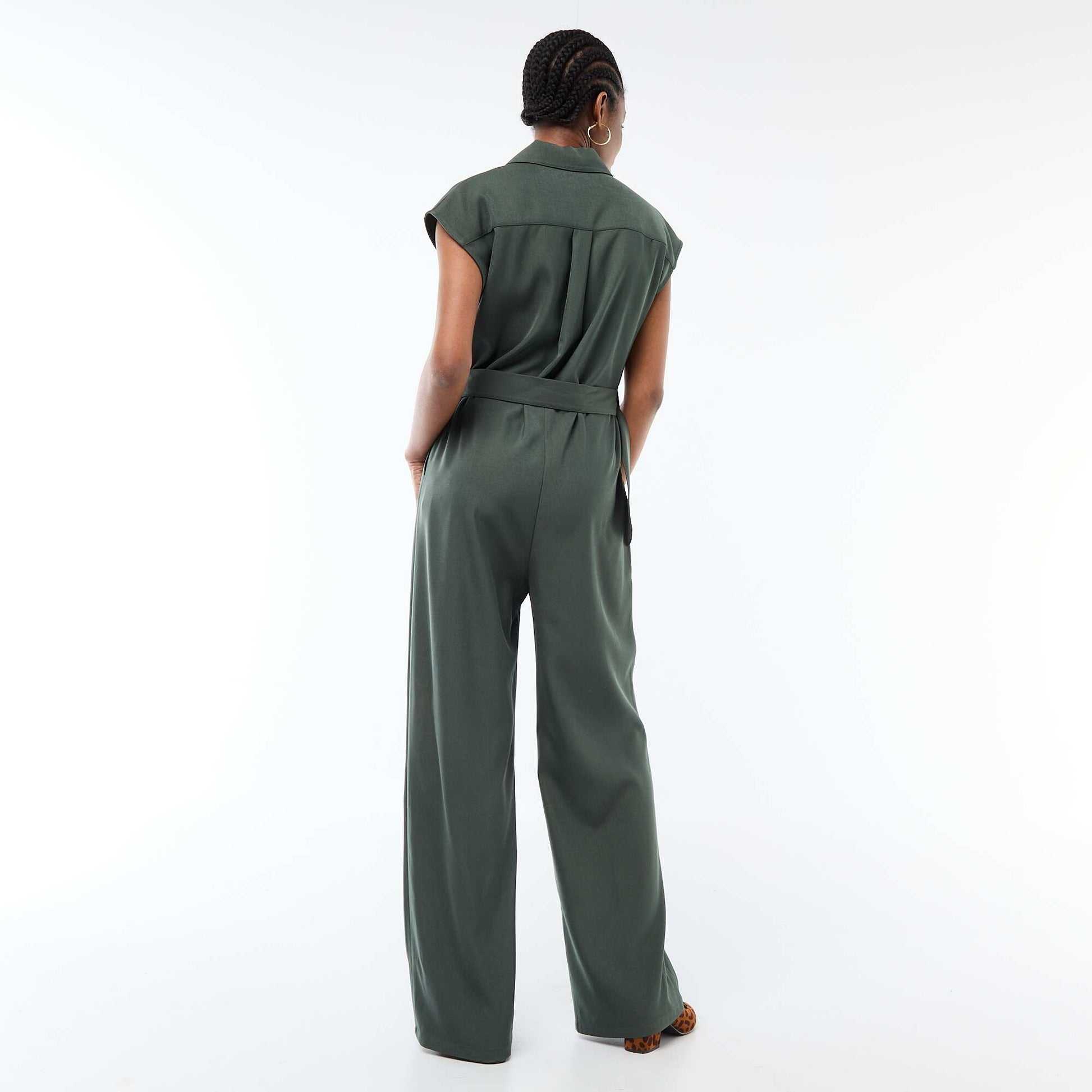 Combinaison pantalon avec ceinture à la taille VERT
