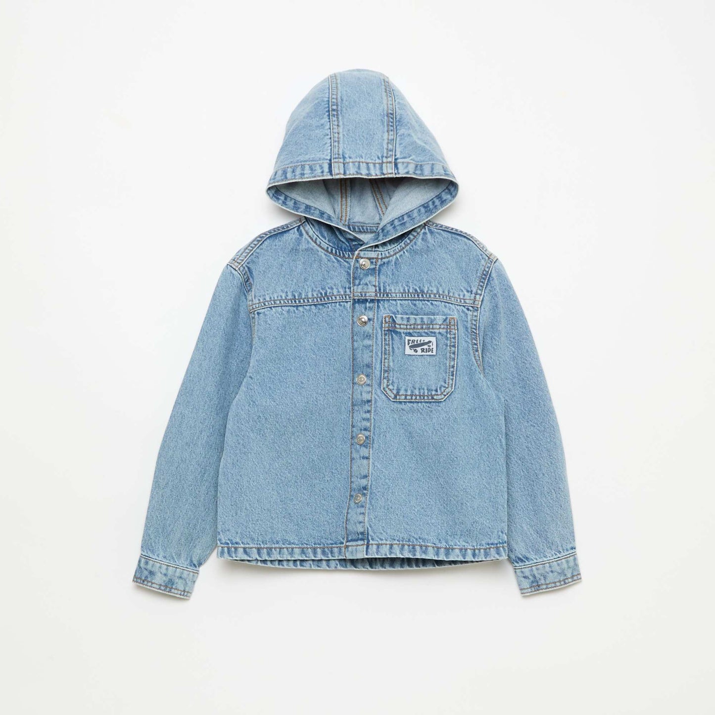 Veste en jean avec capuche BLEU