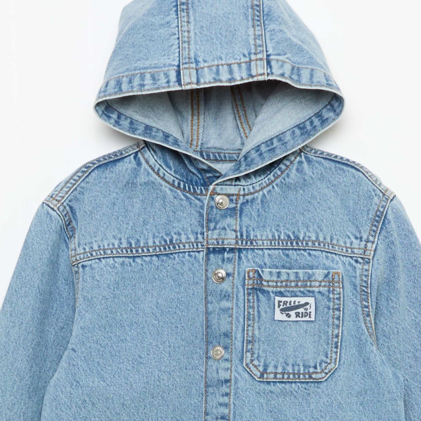Veste en jean avec capuche BLEU