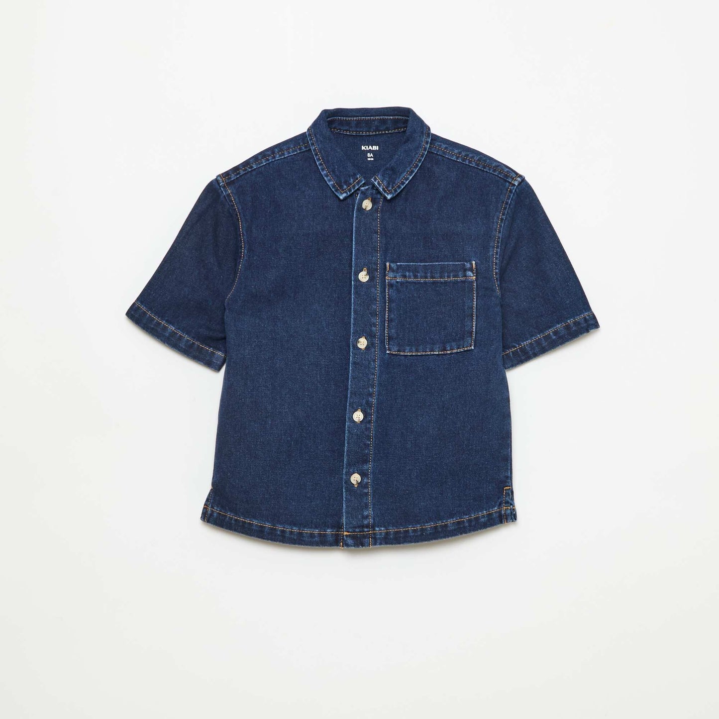 Chemise en jean manches courtes BLEU