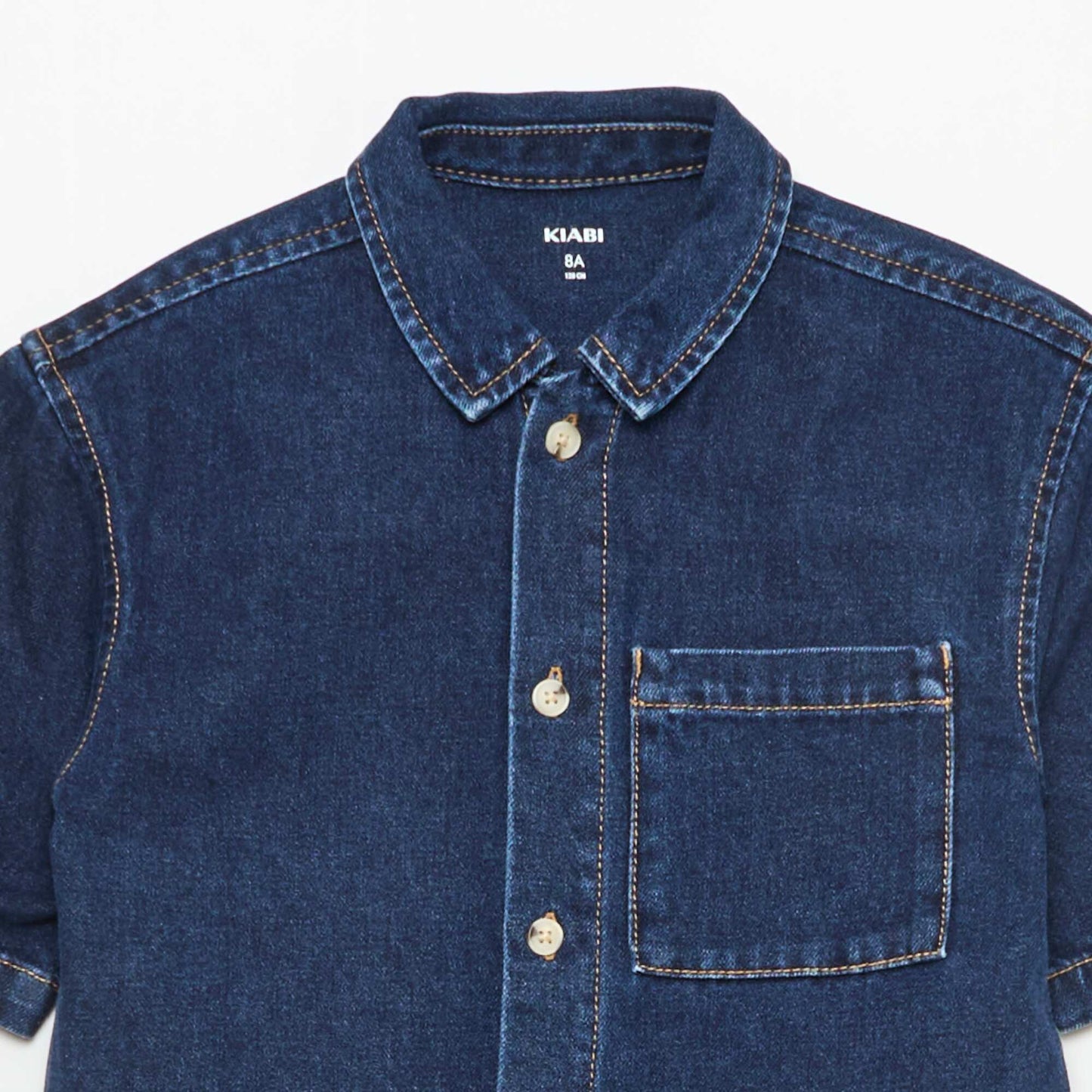 Chemise en jean manches courtes BLEU