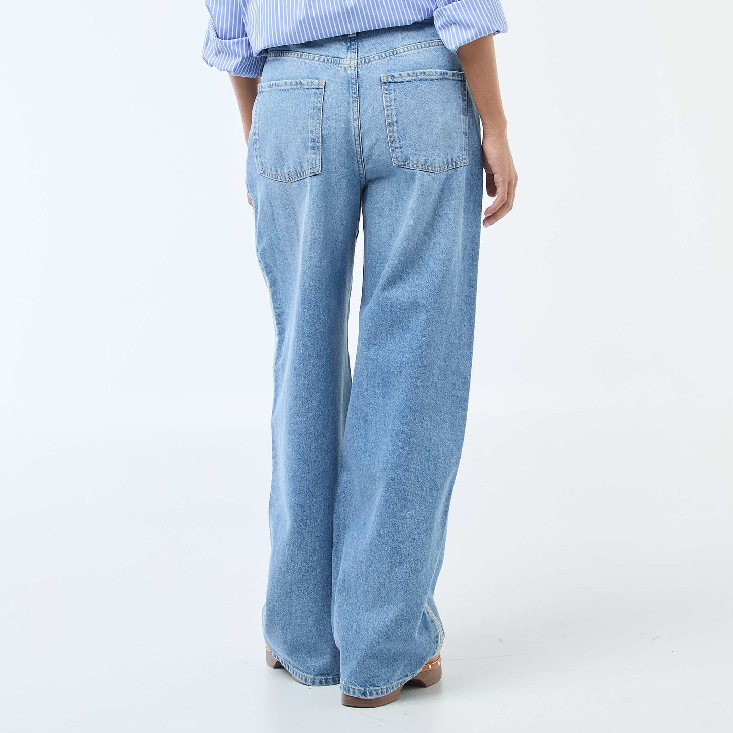 Pantalon baggy à taille basse BLEU