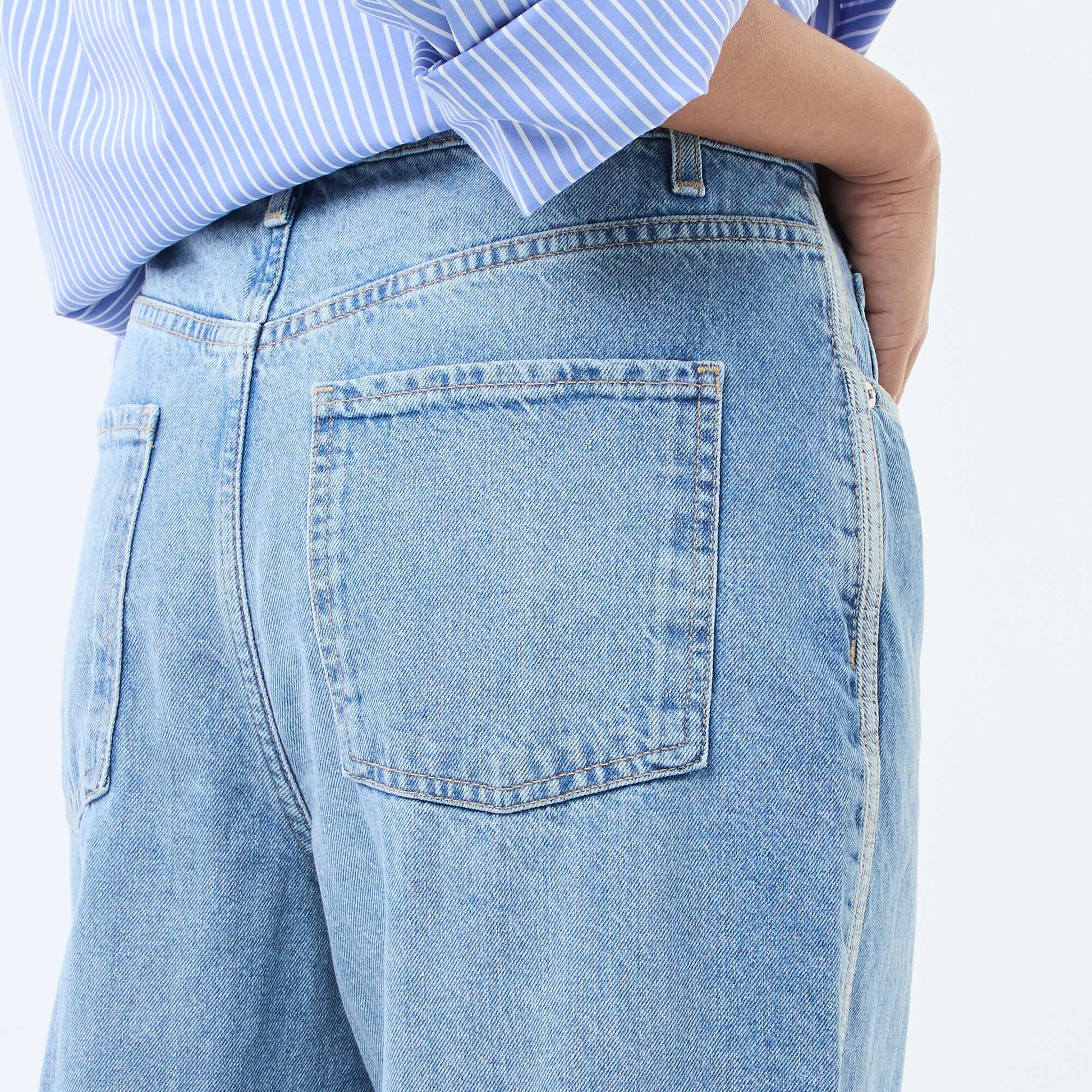 Pantalon baggy à taille basse BLEU