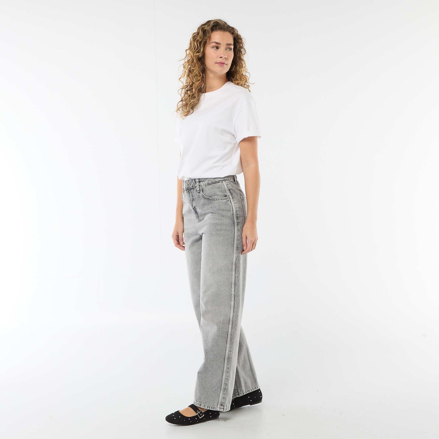 Pantalon baggy à taille basse GRIS