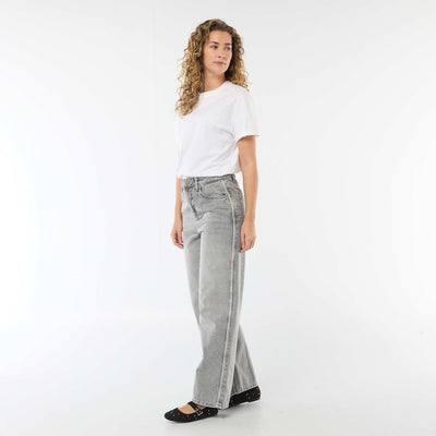Pantalon baggy à taille basse GRIS