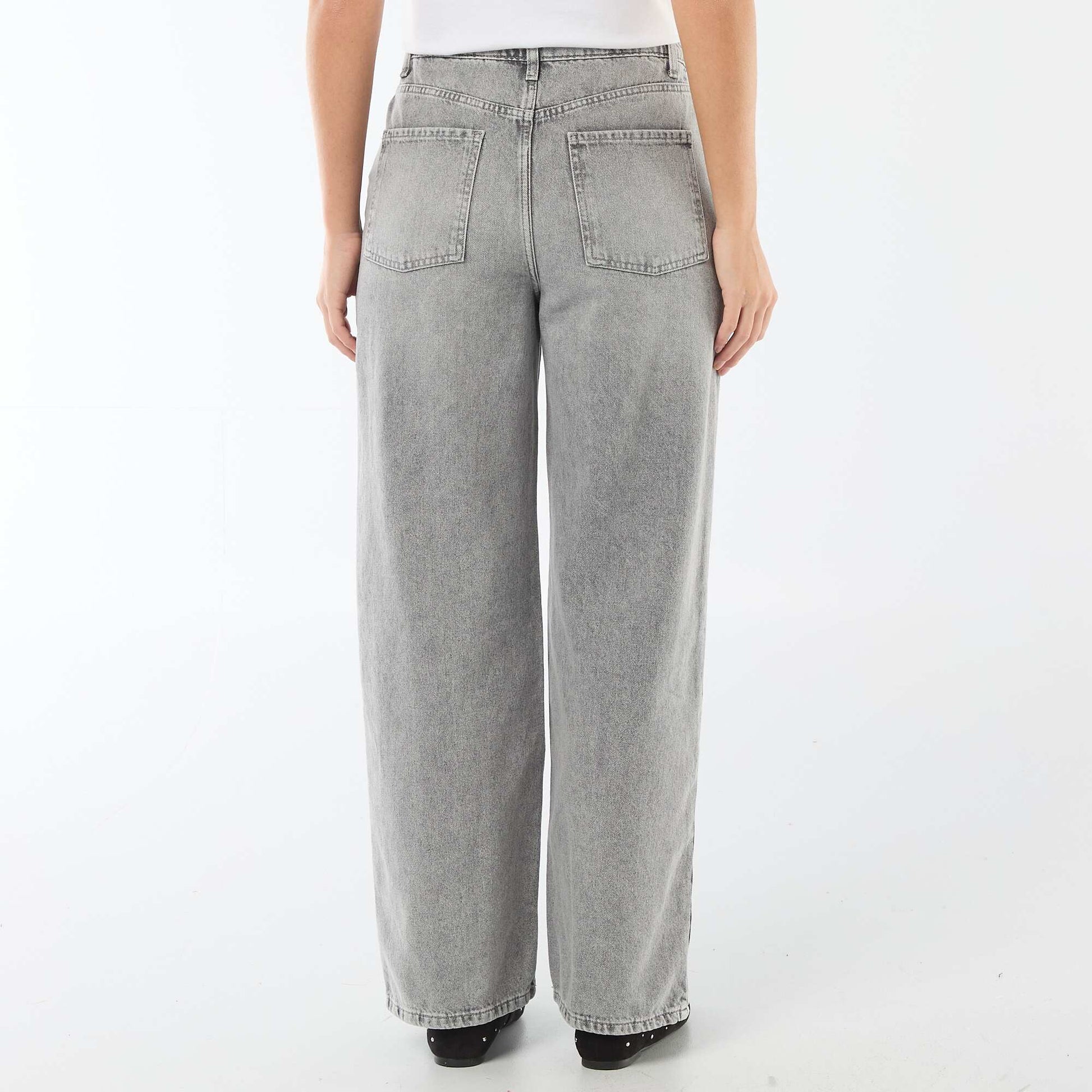 Pantalon baggy à taille basse GRIS