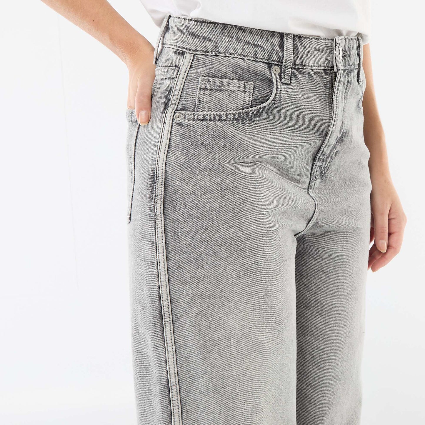Pantalon baggy à taille basse GRIS
