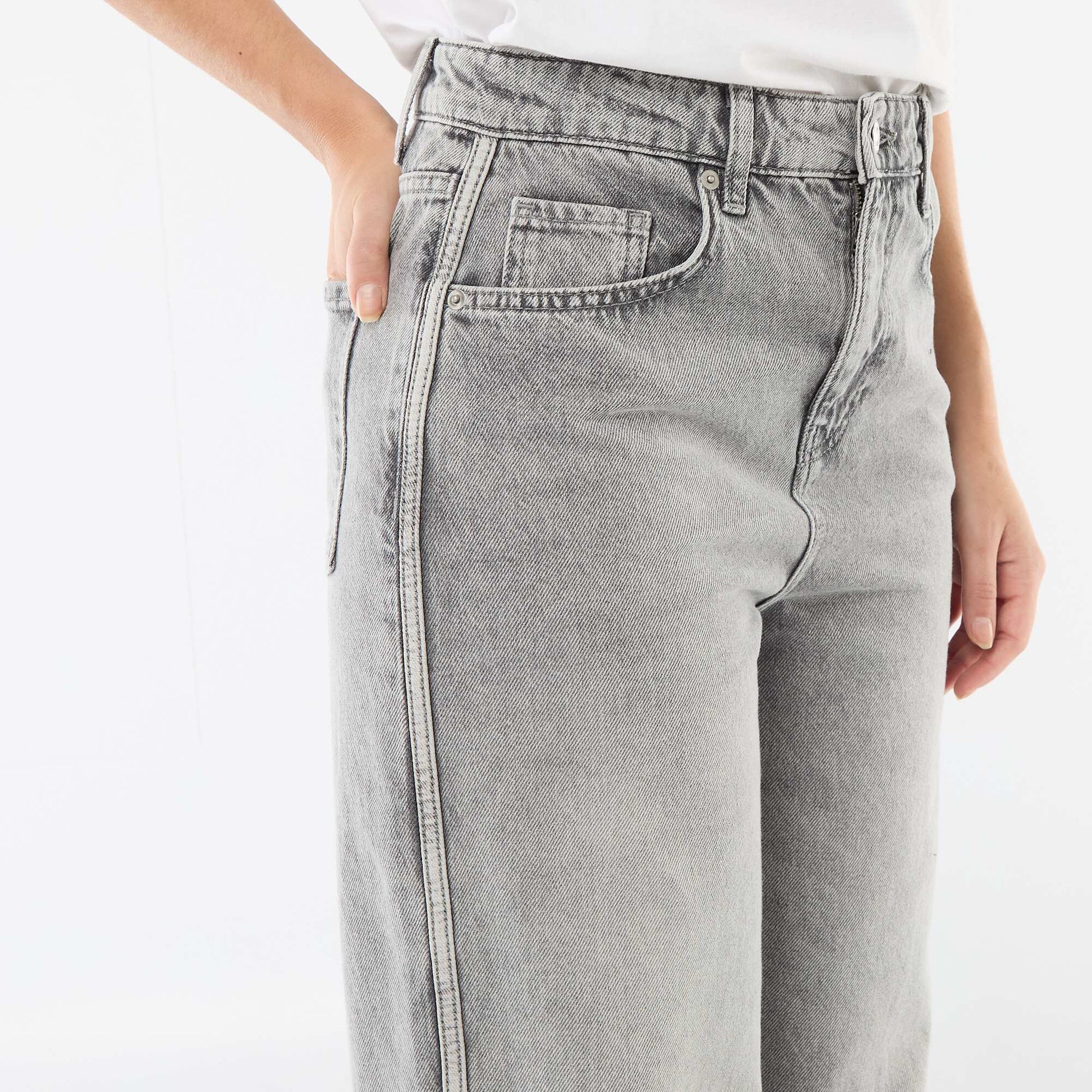 Pantalon baggy à taille basse GRIS