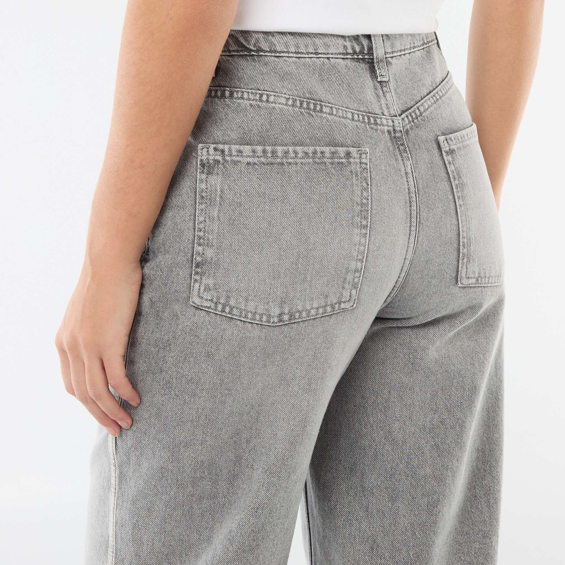 Pantalon baggy à taille basse GRIS
