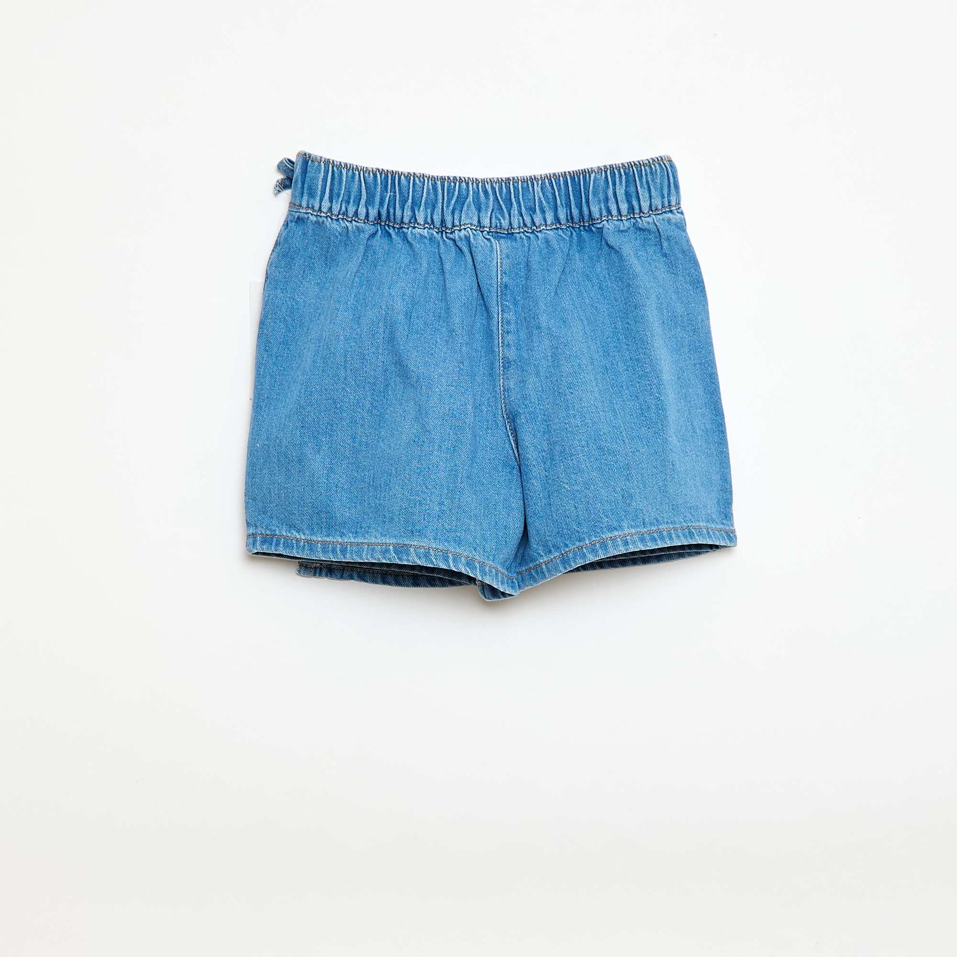 Jupe short courte en jean avec nœuds BLEU