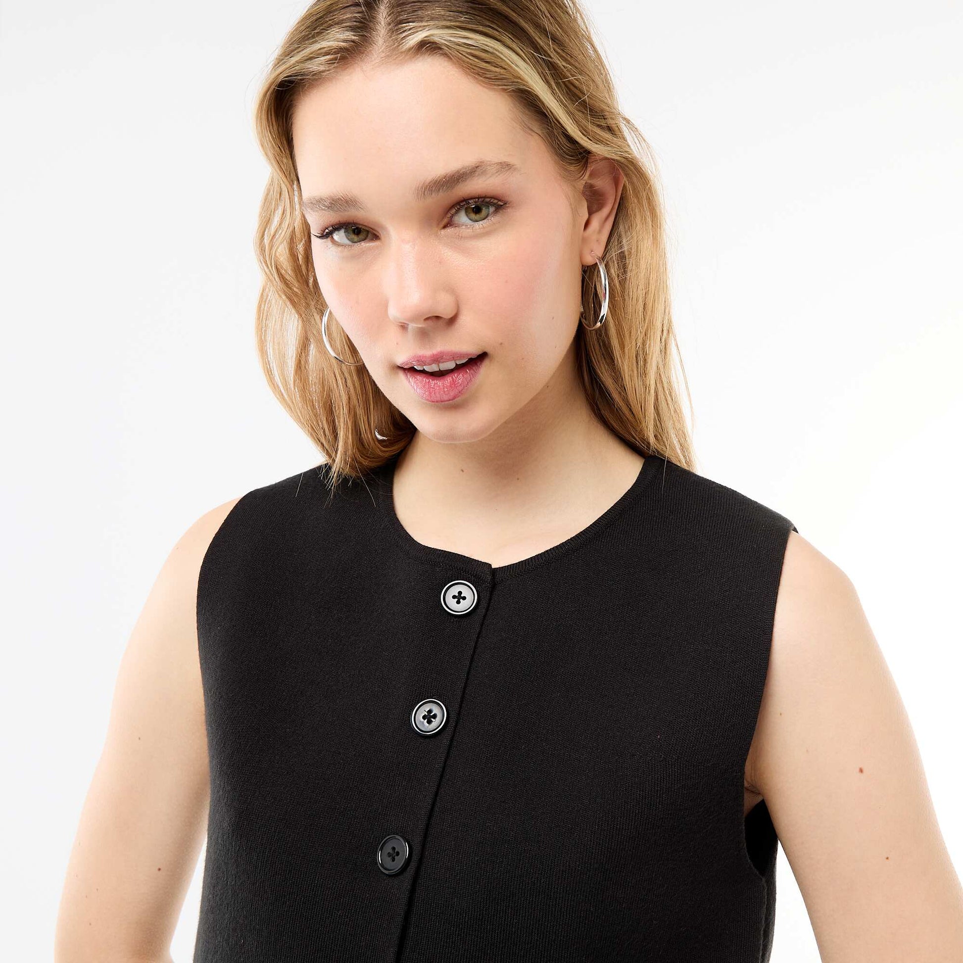 Gilet sans manches à col rond NOIR