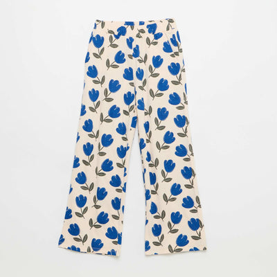 Pantalon large en maille crêpée BEIGE
