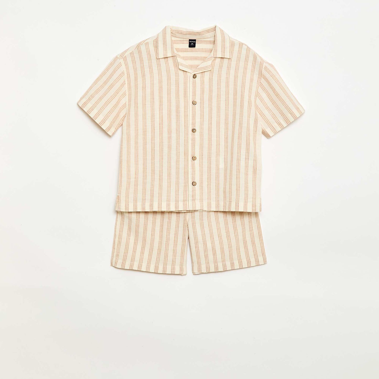 Ensemble à rayures chemise + short BEIGE