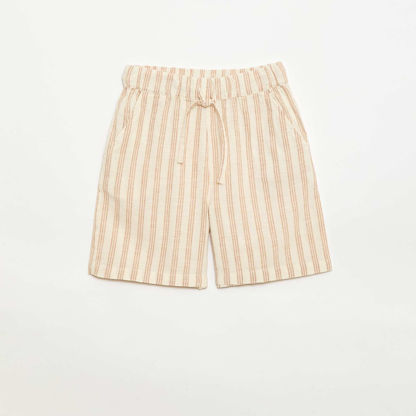 Ensemble à rayures chemise + short BEIGE