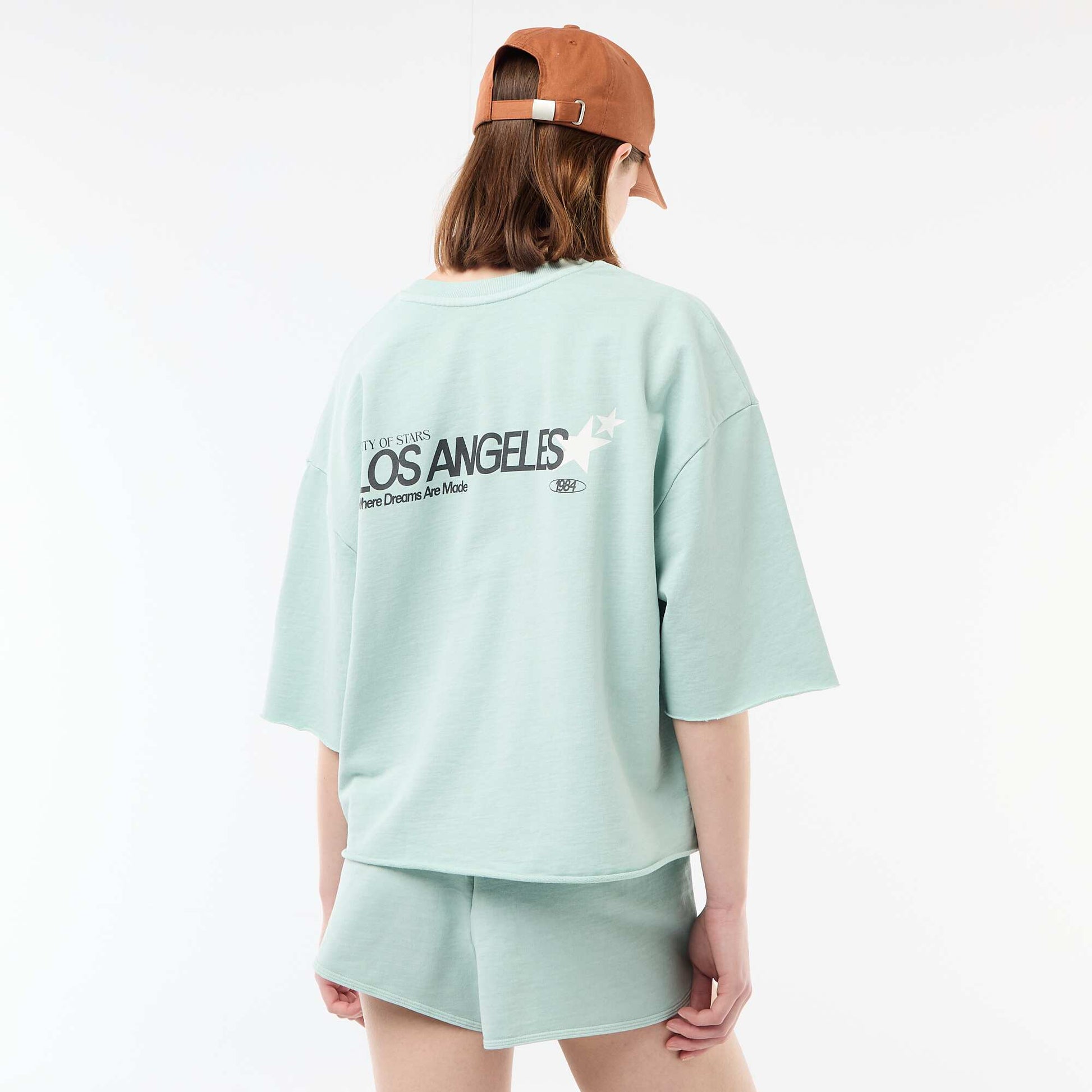 Tee-shirt oversize avec inscription BLEU