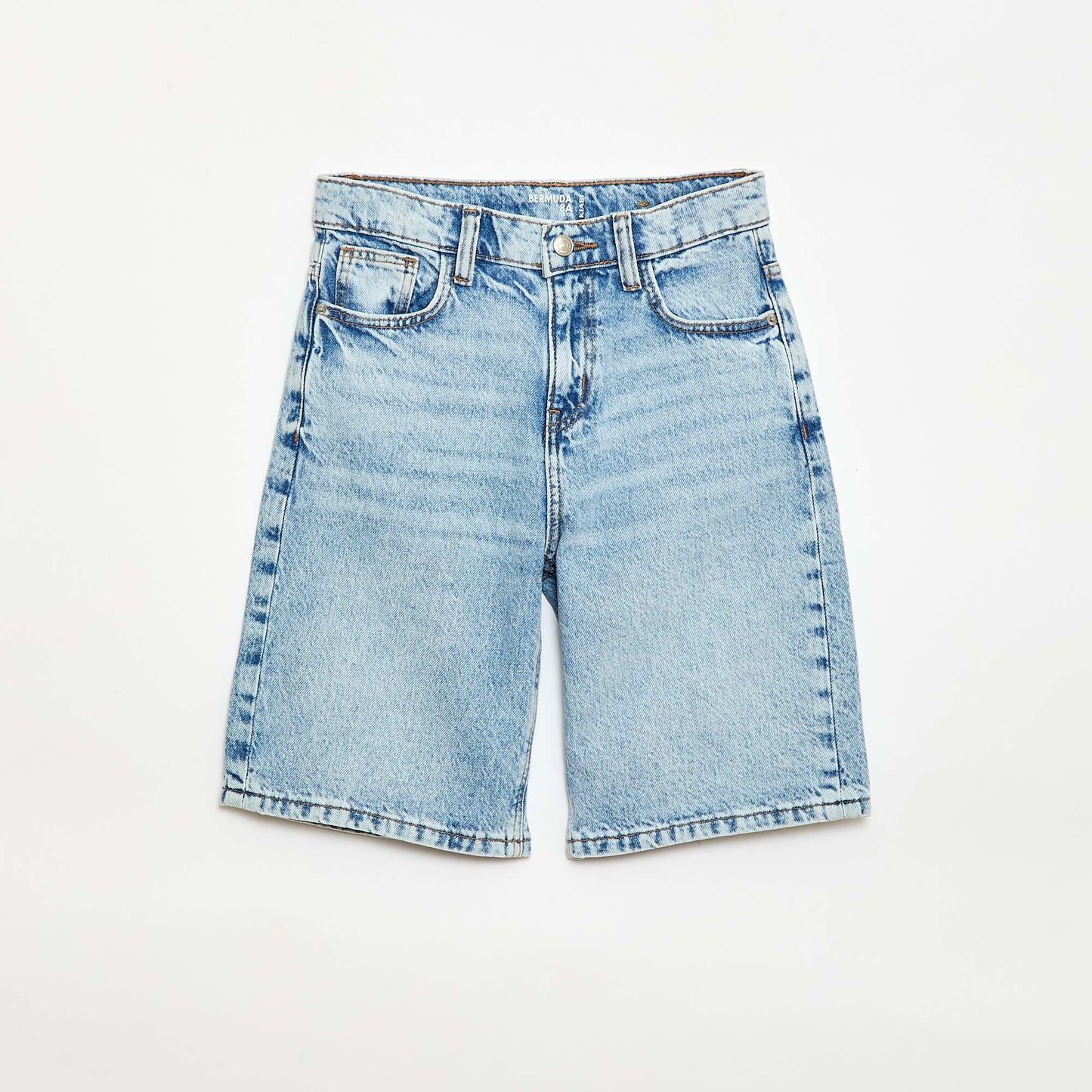 Bermuda baggy denim en coton BLEU