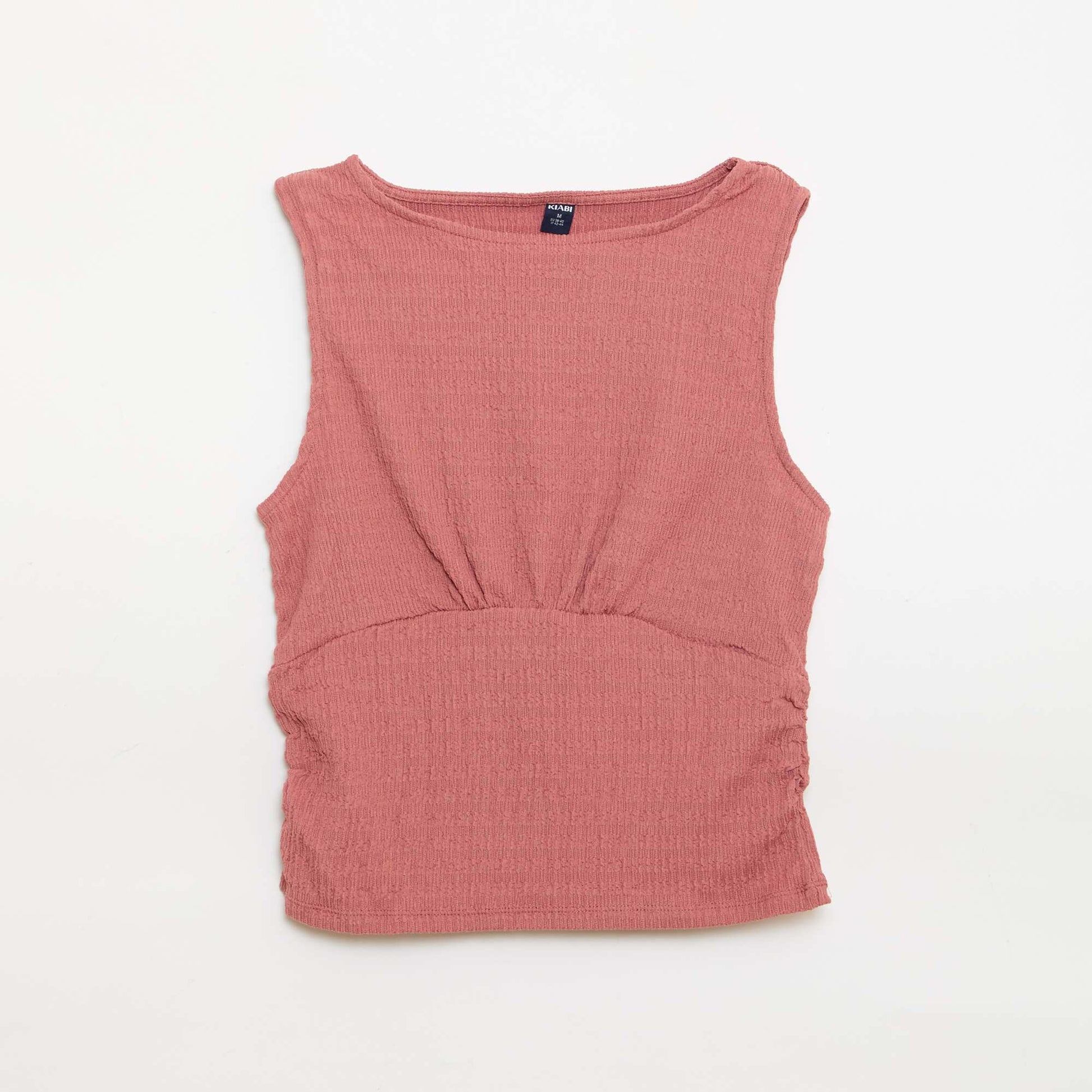 Débardeur moulant en matière crêpée ROSE