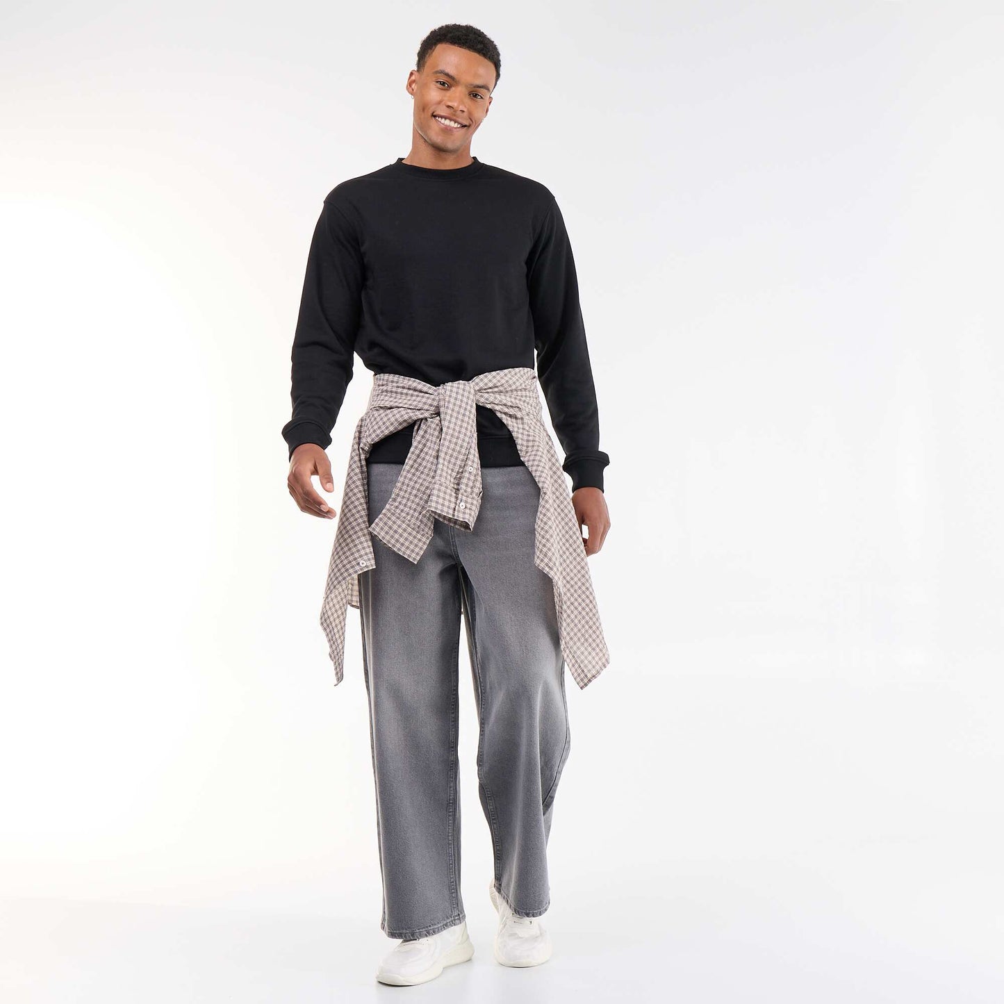 Sweat uni en French Terry NOIR
