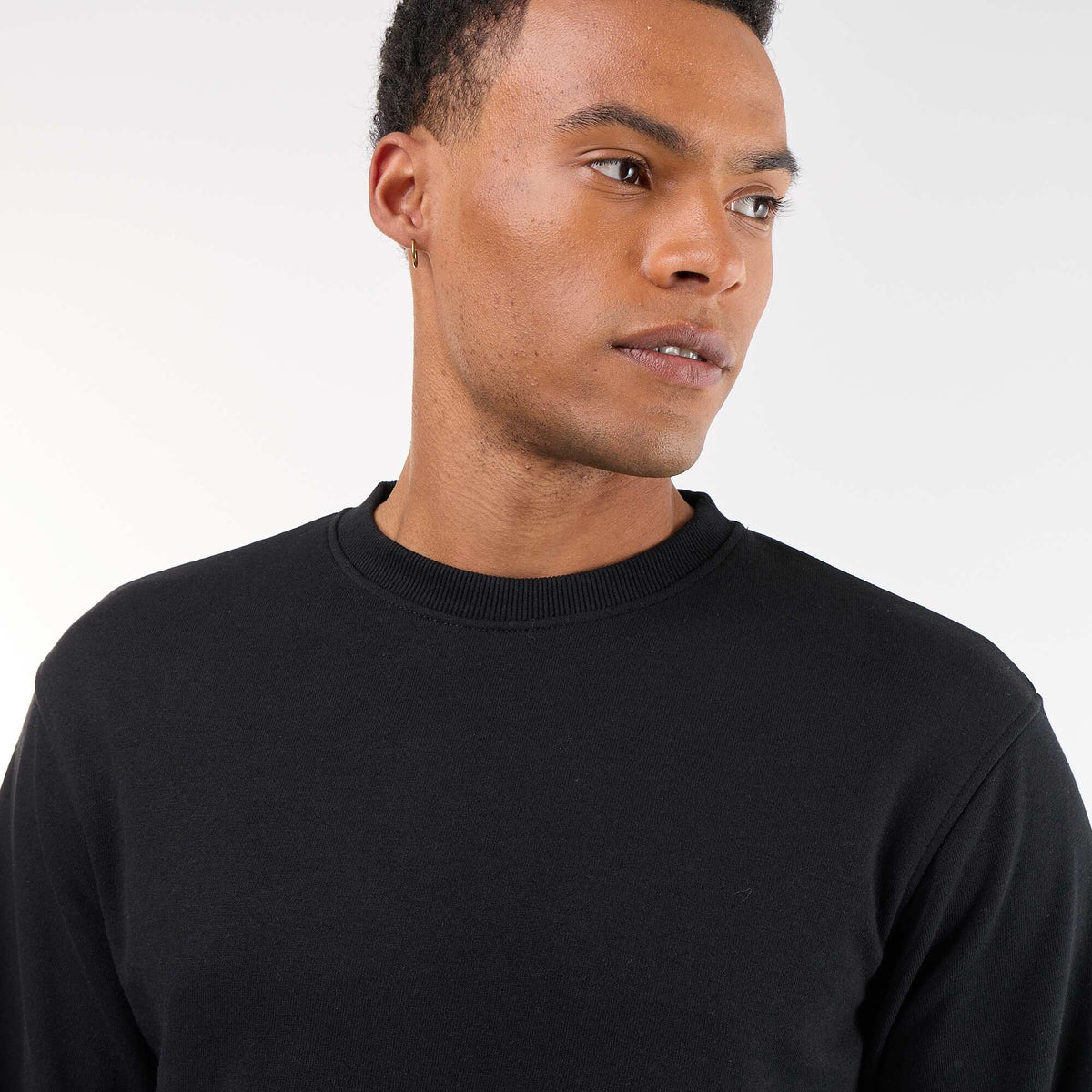 Sweat uni en French Terry NOIR