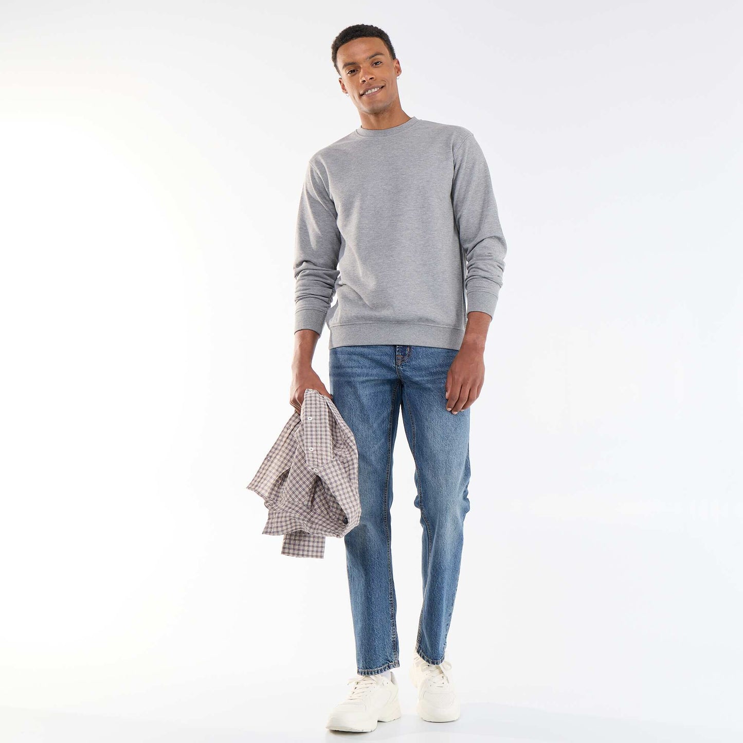 Sweat uni en French Terry GRIS