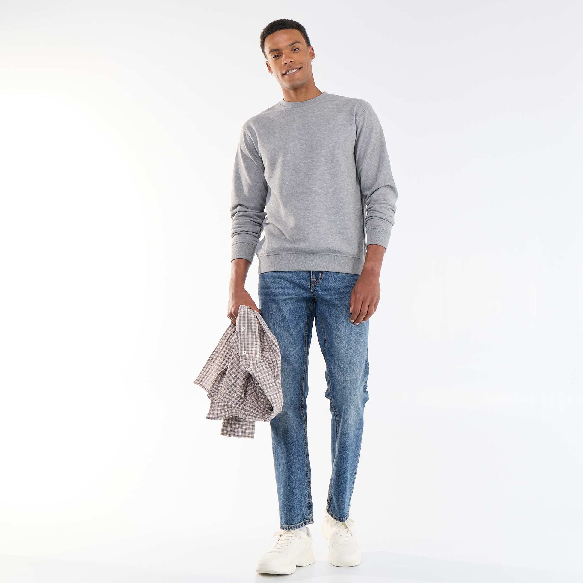 Sweat uni en French Terry GRIS