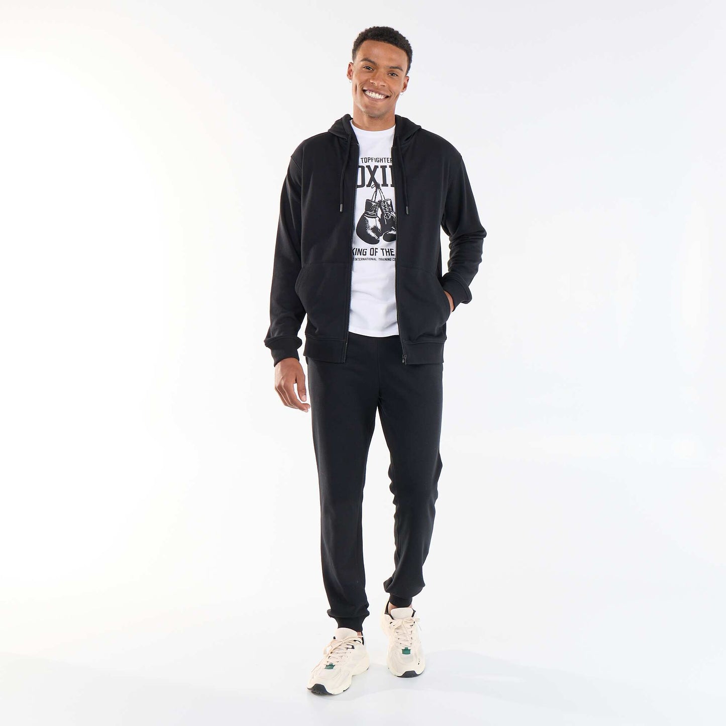 Sweat à capuche en French Terry NOIR