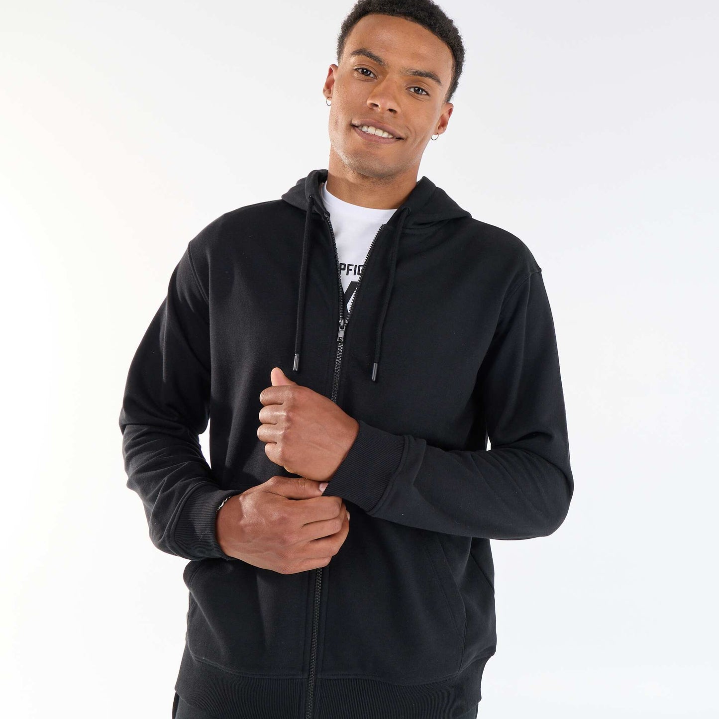 Sweat à capuche en French Terry NOIR