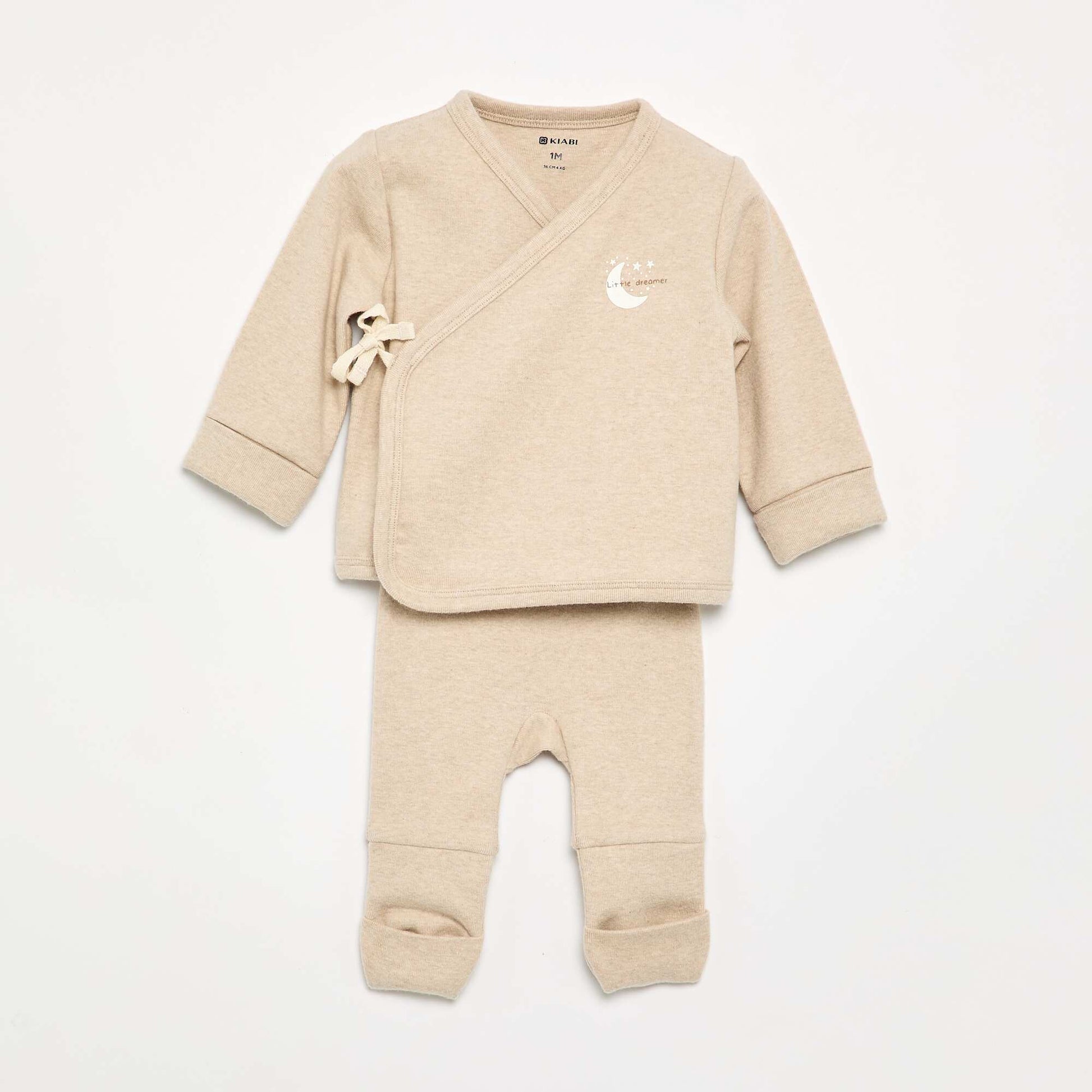 Ensemble pyjama en coton - 2 pièces BEIGE