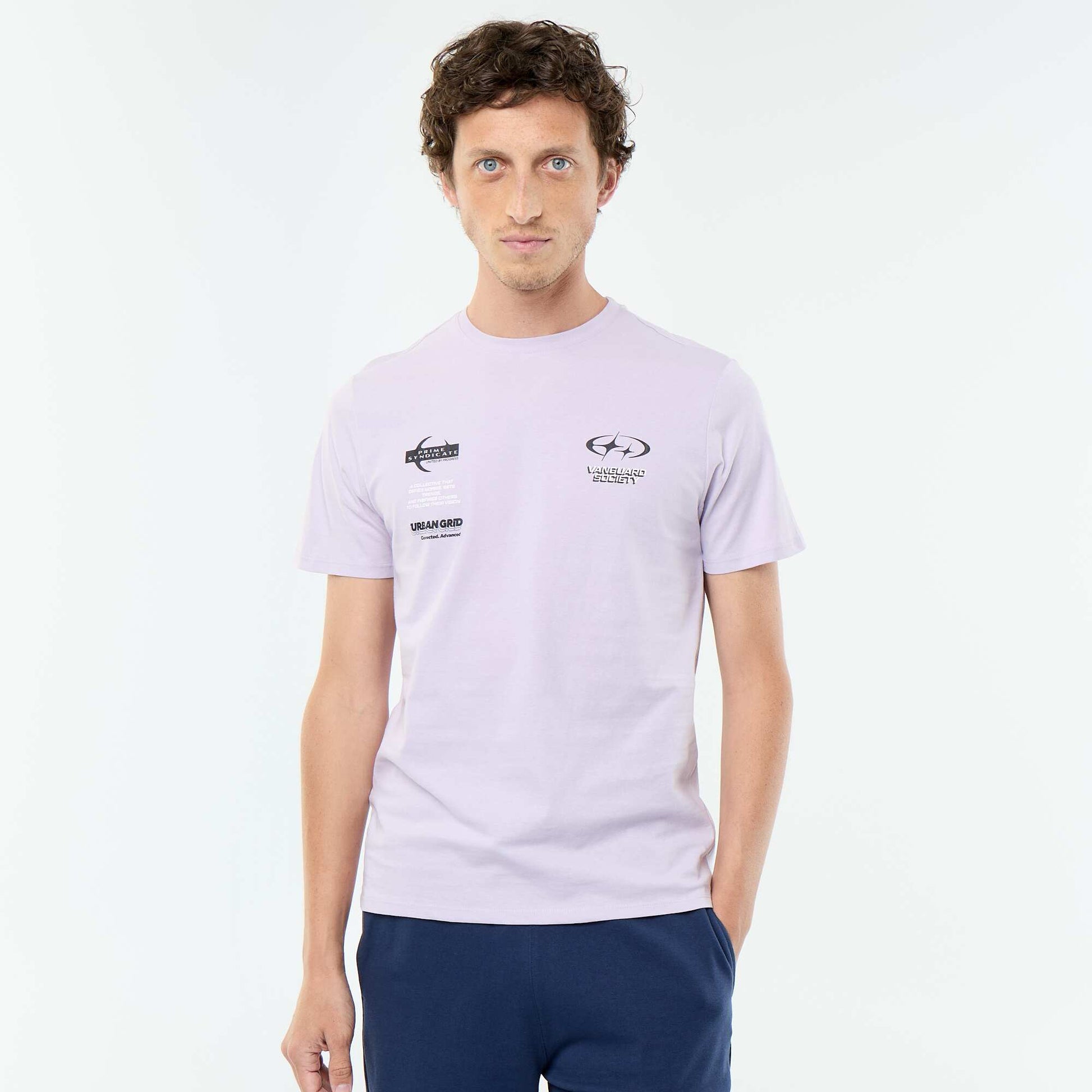 T-shirt imprimé fantaisie à manches courtes VIOLET
