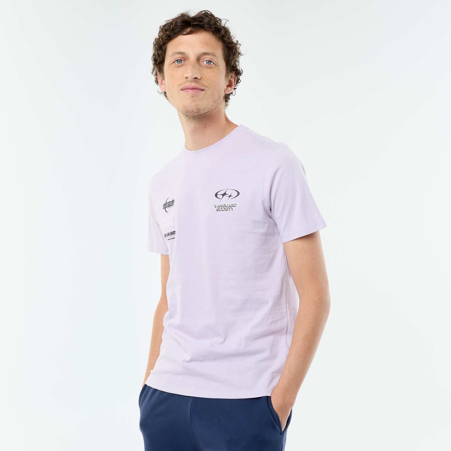 T-shirt imprimé fantaisie à manches courtes VIOLET