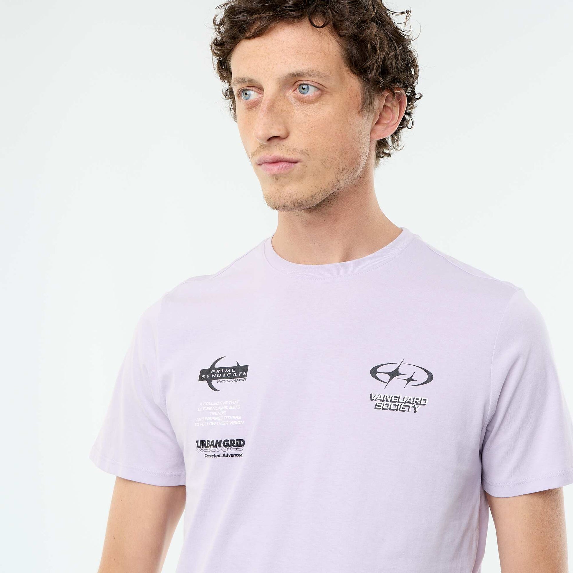 T-shirt imprimé fantaisie à manches courtes VIOLET