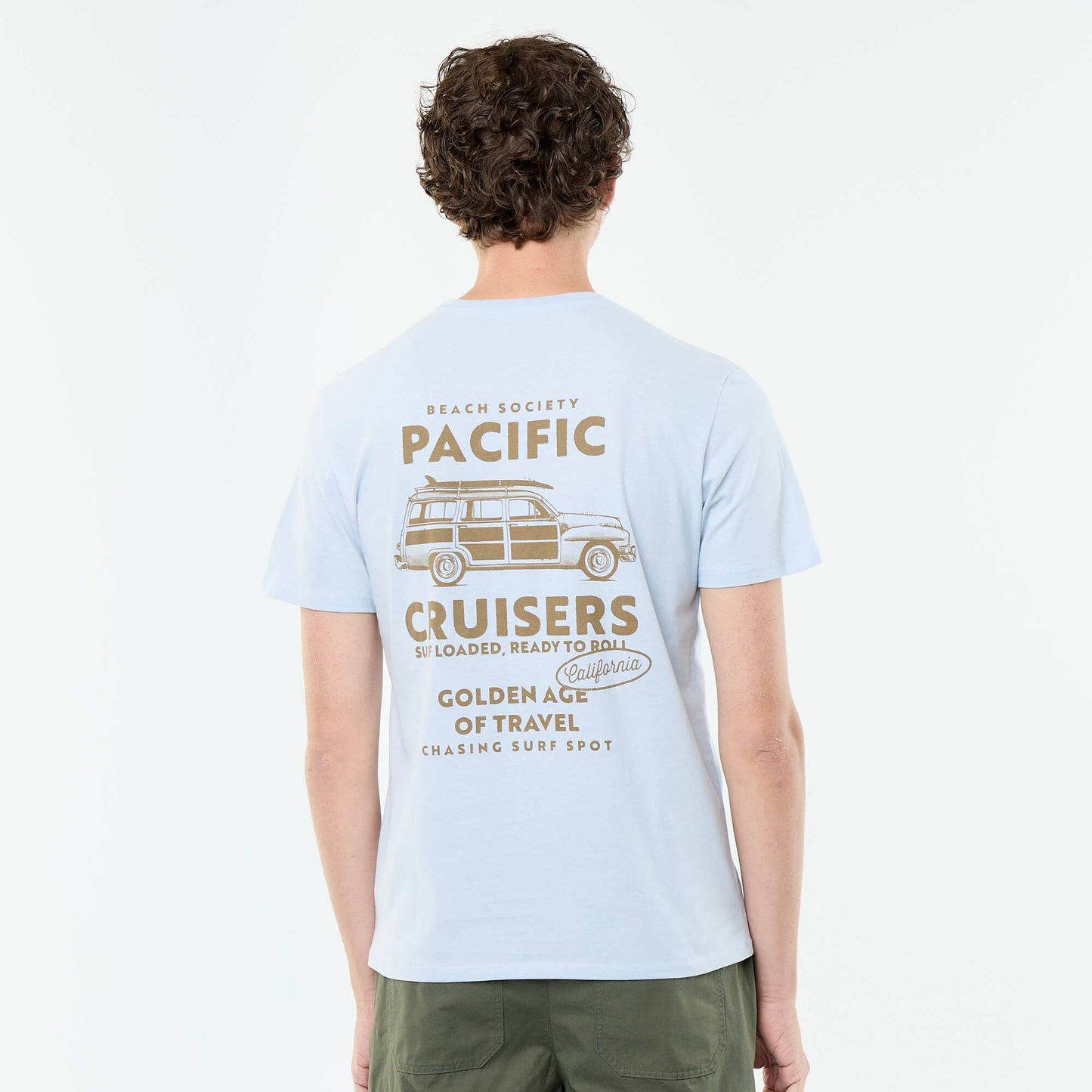 T-shirt imprimé fantaisie à manches courtes BLEU